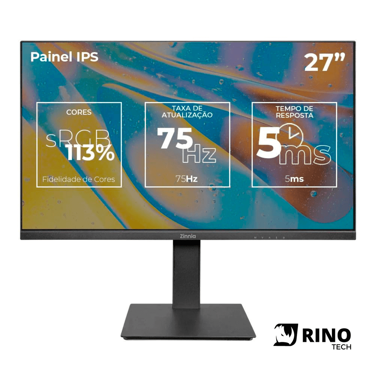 Monitor Zinnia Delfos PRO 27, 27 POL IPS, QHD, sRGB 113, 75HZ, FREESYNC, HDMI/DP, ZNO-DFPRO27-BL01 - Rino Tech