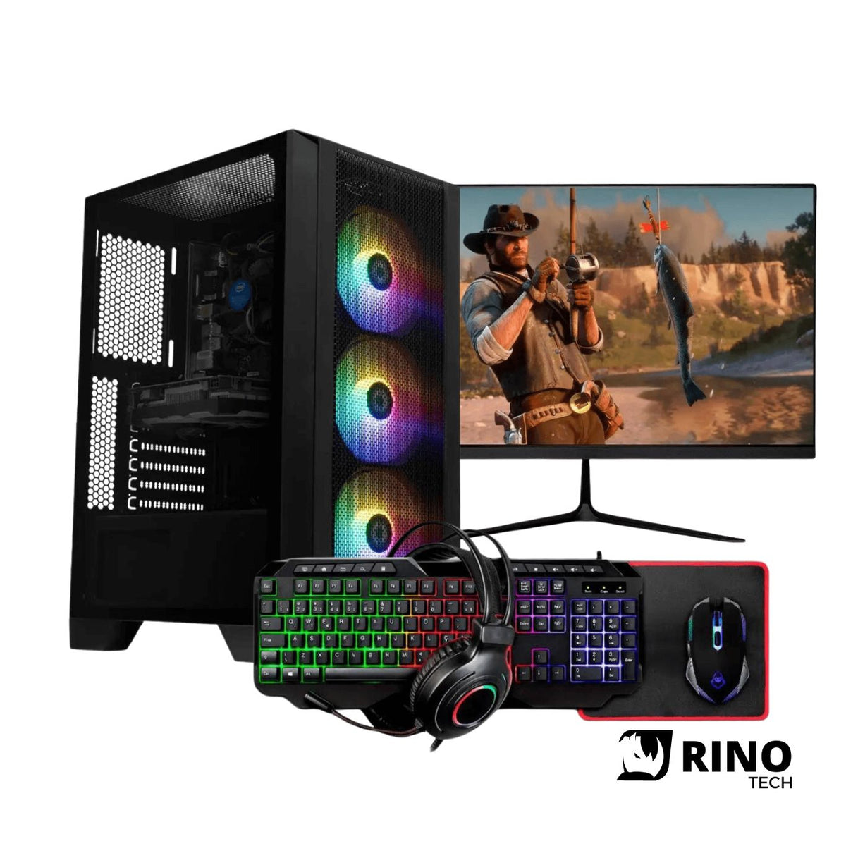 Pc Gamer Mancer Completo Intel i5 GTX 1660 16GB RAM 480GB SSD + Periférico Combo Gamer + Monitor 21" - Rino Tech