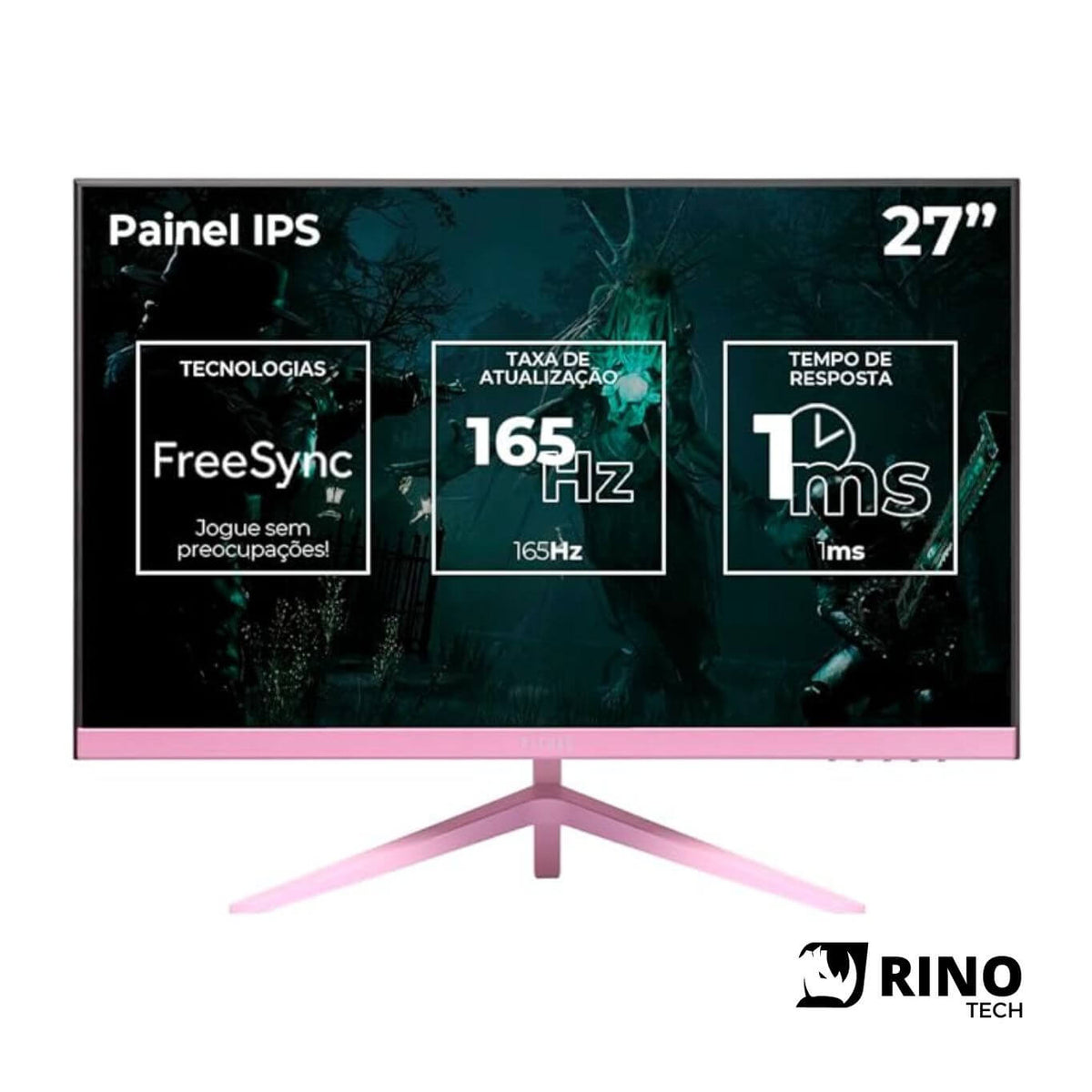 Monitor Gamer Pichau Centauri CR27P, 27 Pol, IPS, 2K, 1Ms, 165Hz, FreeSync, HDMI/DP, PG-CTRP-PINK01 - Rino Tech