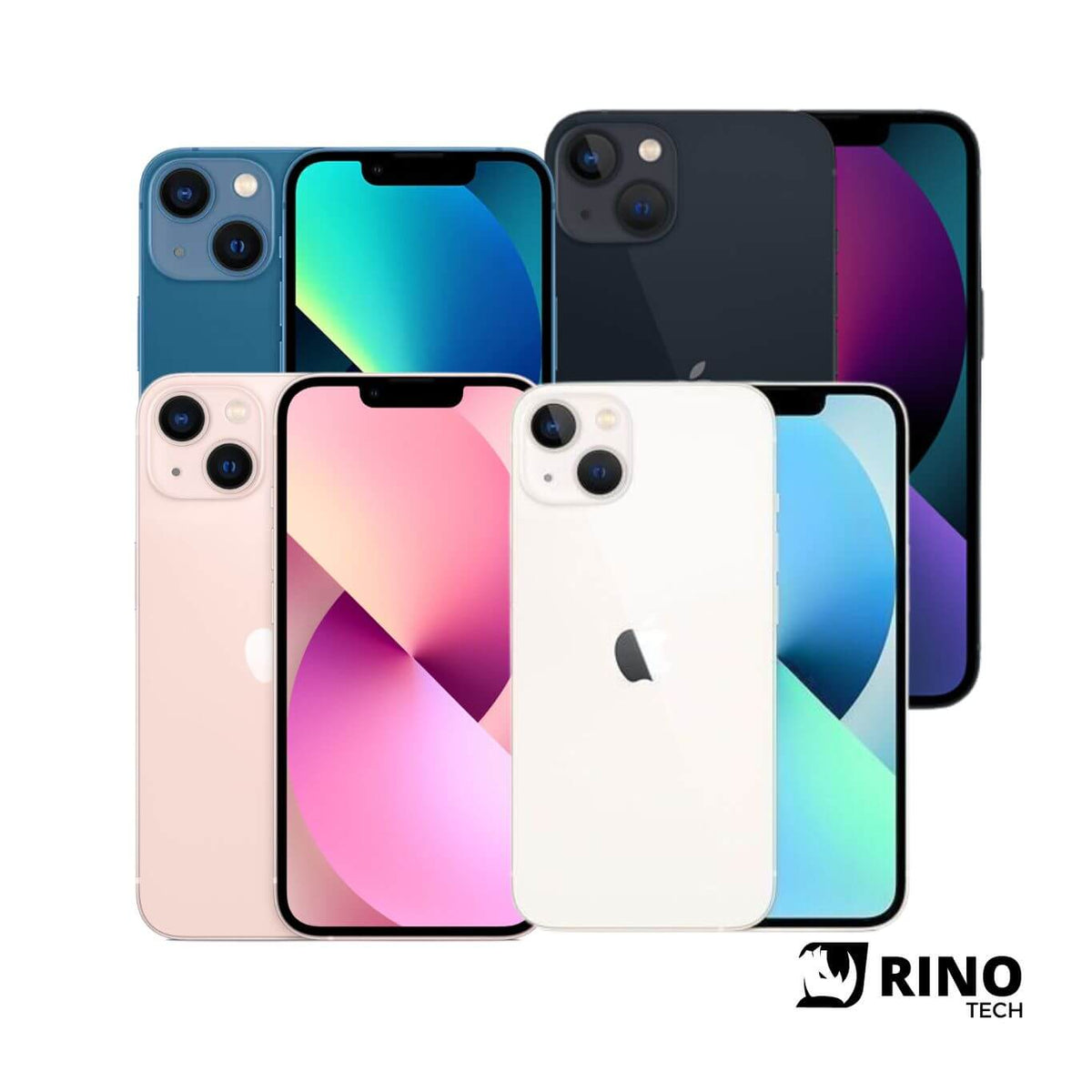 IPhone 13 Apple, 128GB, 256GB, OLED 6.1", A15 Bionic, Câmera Dupla 12MP, 4K, 5G - Rino Tech