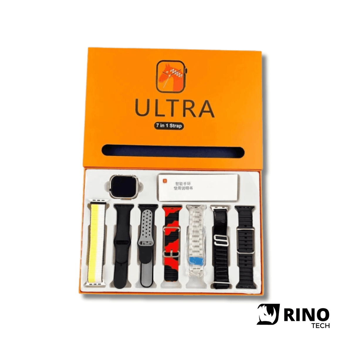 Smartwatch Ultra Série 9, 7 Pulseiras, Android e iOS, 200mAh - Rino Tech