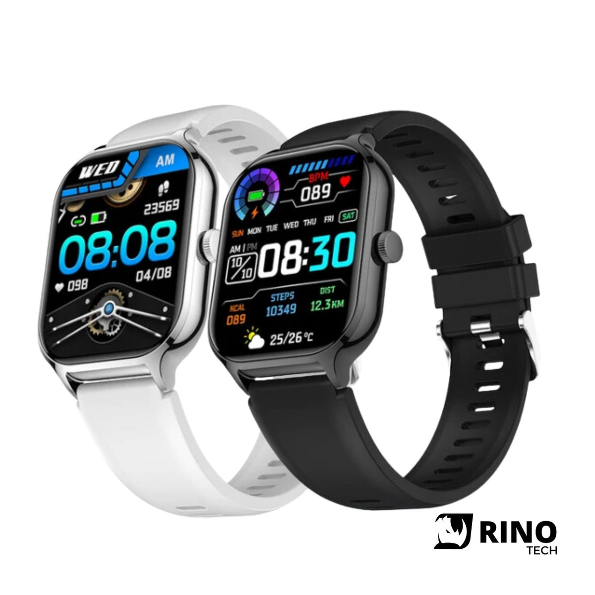 Smartwatch W29S - Tela 2,1", Bluetooth 5.0, Monitor Cardíaco, À Prova d'Água, Bateria 300-450mAh - Rino Tech