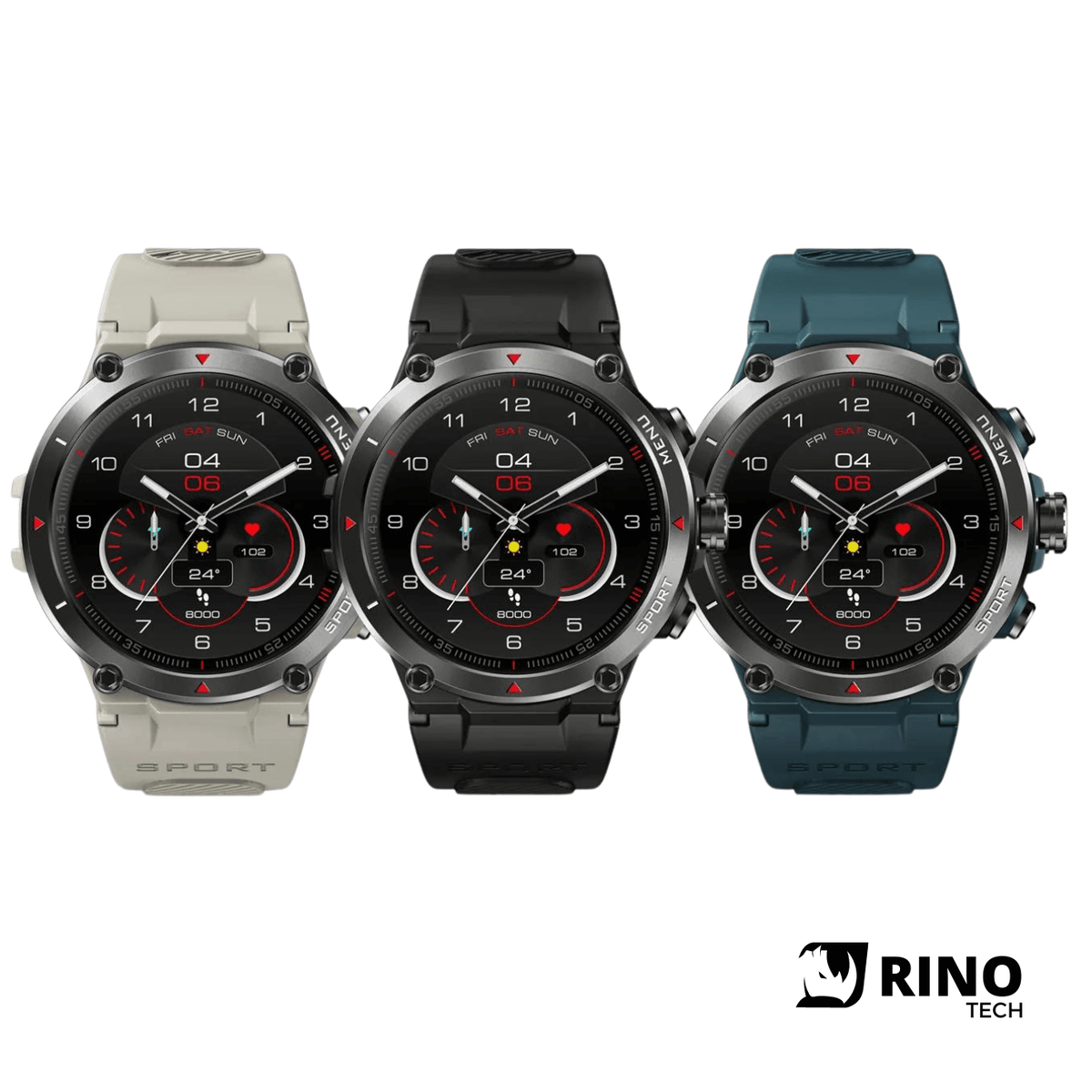 Smartwatch Zeblaze Stratos 2 - Tela AMOLED 1.3", Bluetooth 5.0, GPS, Monitor Cardíaco, À Prova d'Água - Rino Tech