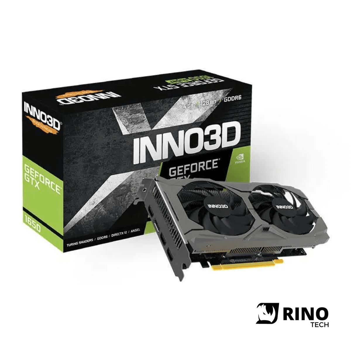 Placa de Vídeo INNO3D GeForce GTX 1650 Twin OC X2, 4 GB, DDDR6, 128 Bits, N16502-04D6X-171330N - Rino Tech