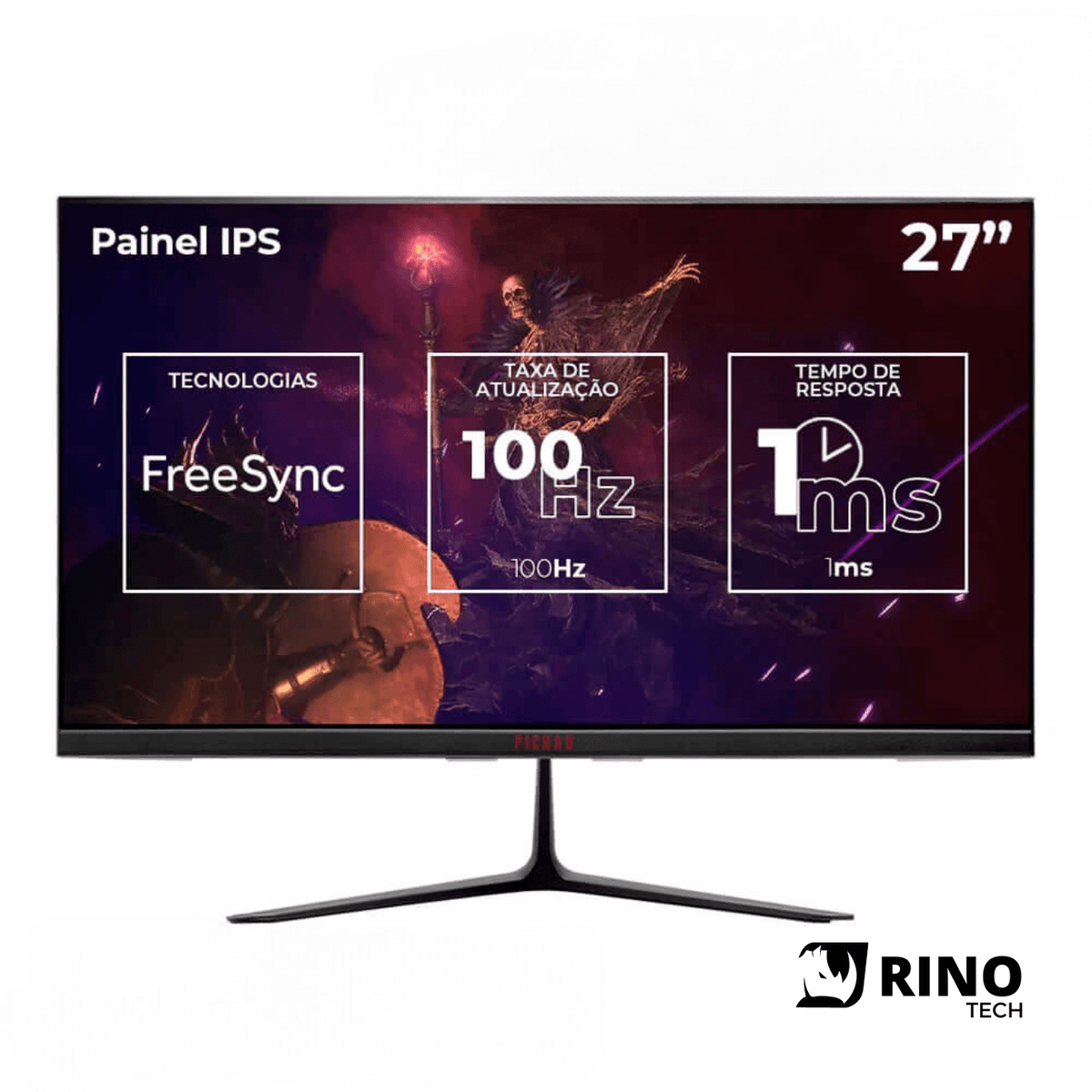 Monitor Gamer Pichau Athen V3, 27 Pol, IPS, FHD, 1Ms, 100Hz, FreeSync, HDMI/VGA, PG-ATH27V3-BL01 - Rino Tech